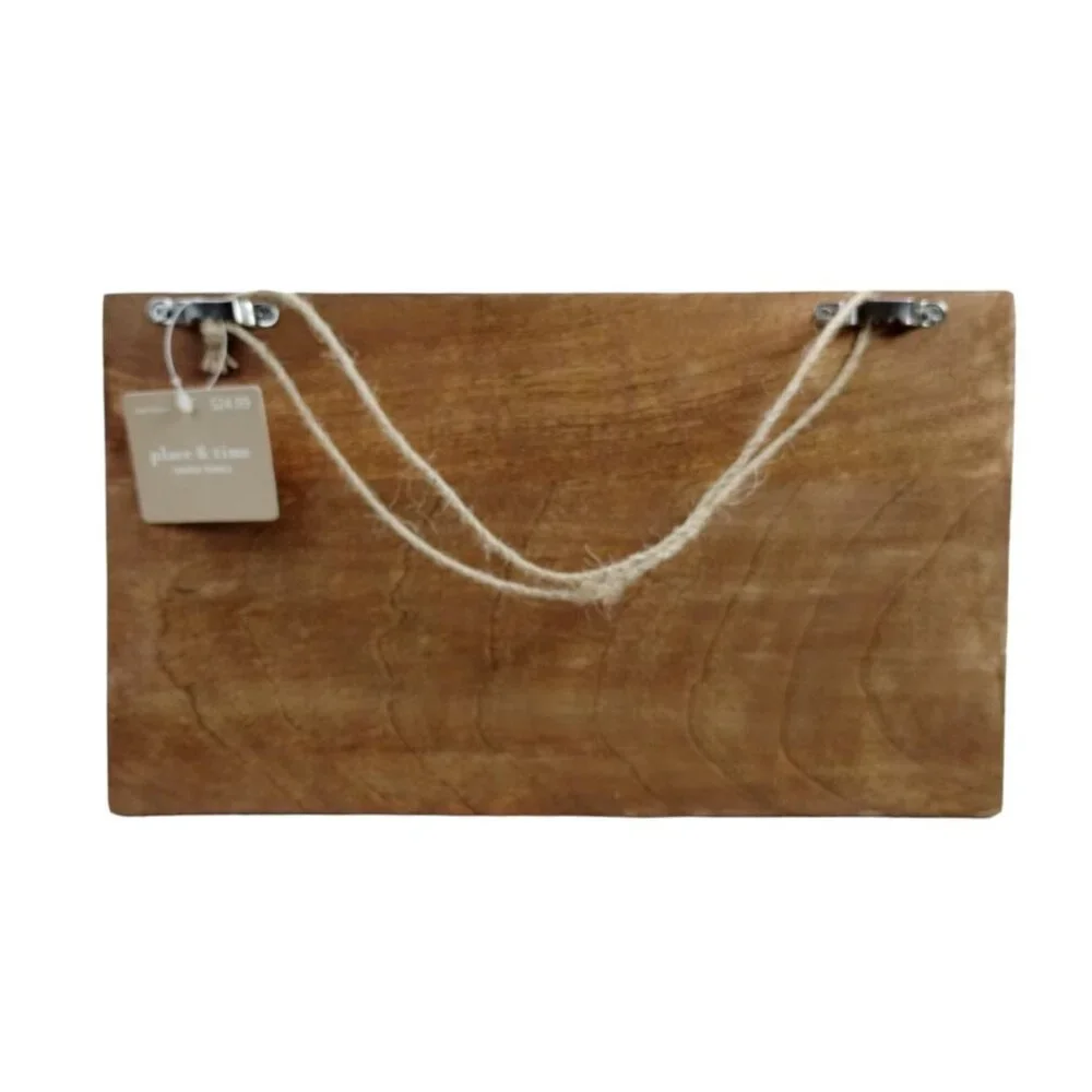 Place and Time Simple Things Stay Awhile with Maple Leaf Wooden Sign 12 x 7 Inch
